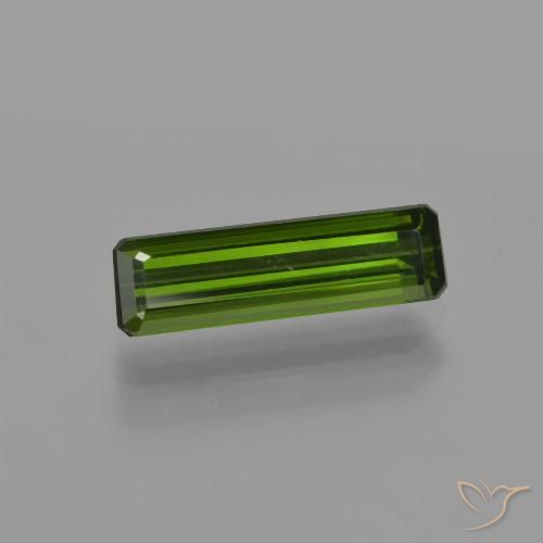1.10ct 자연스러운 포레스트 그린 전기석, 에메랄드 컷, VS