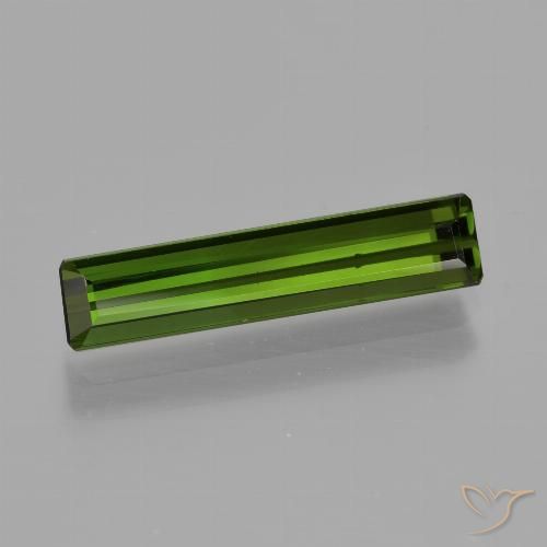1.76ct 자연스러운 짙은 녹색 전기석, 에메랄드 컷, VS