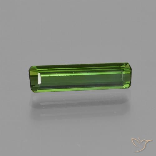 0.99ct 자연스러운 흙빛 녹색 전기석, 에메랄드 컷, VVS-VS