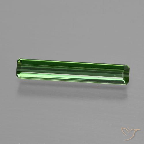 0.90ct 자연스러운 짙은 녹색 전기석, 에메랄드 컷, VS