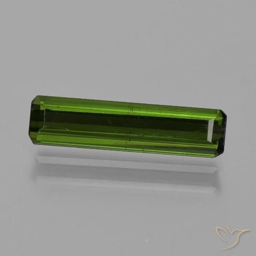 1.27ct 자연스러운 딥그린 전기석, 에메랄드 컷, VS