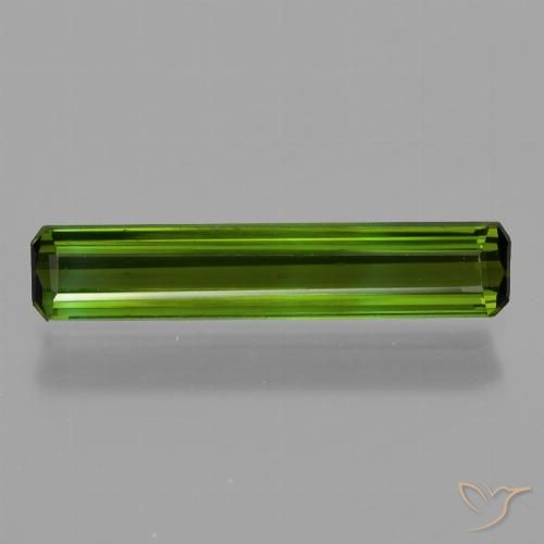 1.23ct 자연스러운 포레스트 그린 전기석, 에메랄드 컷, VS