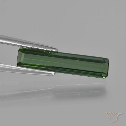 1.24ct 자연스러운 포레스트 그린 전기석, 에메랄드 컷, VS
