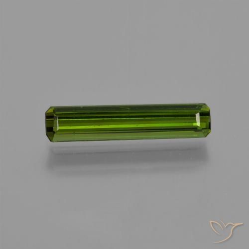 0.80ct 자연스러운 미디엄 그린 전기석, 에메랄드 컷, VVS-VS