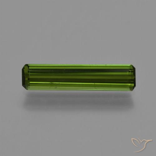 0.88ct 자연스러운 미디엄-다크 그린 전기석, 에메랄드 컷, VVS-VS