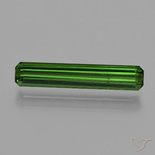 1.57ct 자연스러운 짙은 녹색 전기석, 에메랄드 컷, VS