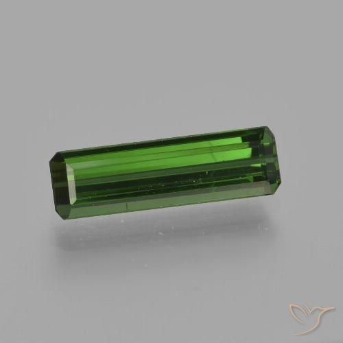 1.35ct 자연스러운 짙은 녹색 전기석, 에메랄드 컷, VVS-VS