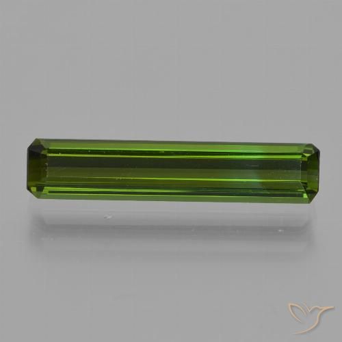 1.35ct 자연스러운 흙빛 녹색 전기석, 에메랄드 컷, VVS-VS