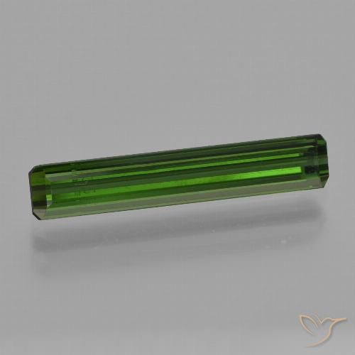 1.80ct 자연스러운 짙은 흙빛 녹색 전기석, 에메랄드 컷, VS