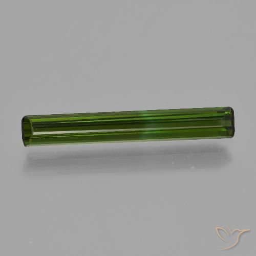1.24ct 자연스러운 미디엄 그린 전기석, 에메랄드 컷, VS