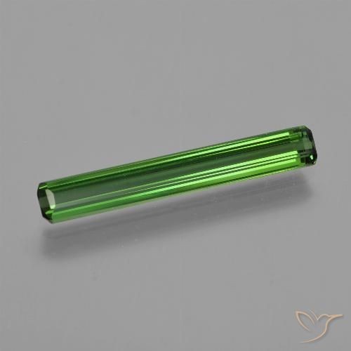 1.58ct 자연스러운 미디엄-다크 그린 전기석, 에메랄드 컷, VS