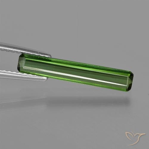 1.21ct 자연스러운 미디엄 그린 전기석, 에메랄드 컷, VS