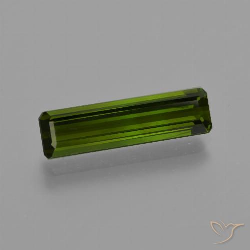 2.36ct 자연스러운 미디엄 그린 전기석, 에메랄드 컷, VVS-VS