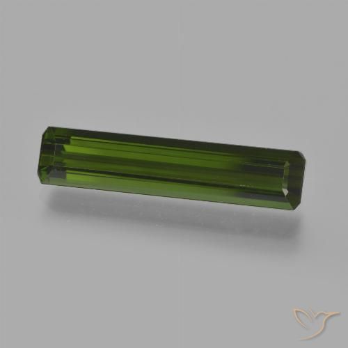 2.85ct 자연스러운 짙은 녹색 전기석, 에메랄드 컷, VVS-VS