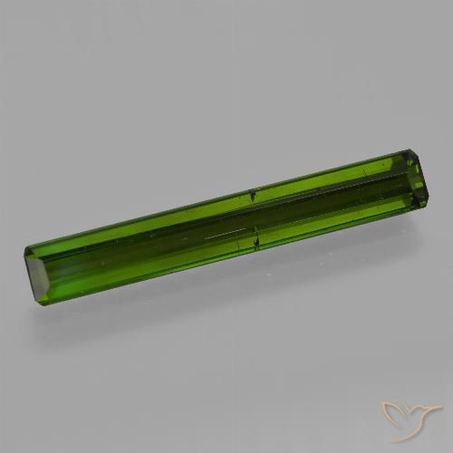 2.86ct 자연스러운 짙은 녹색 전기석, 에메랄드 컷, VS-SI