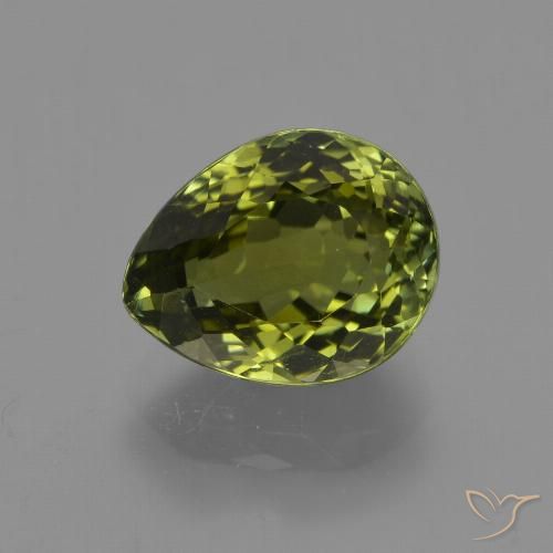 3.36ct 자연스러운 딥그린 전기석, 배 모양, VS