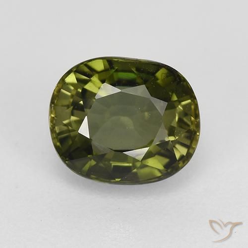1.09ct 자연스러운 포레스트 그린 전기석, 타원형, VS
