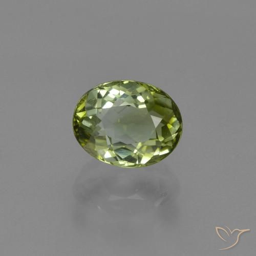 1.00ct 자연스러운 황록색 전기석, 타원형, VVS-VS