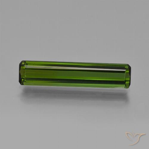 2.33ct 자연스러운 짙은 흙빛 녹색 전기석, 에메랄드 컷, VS
