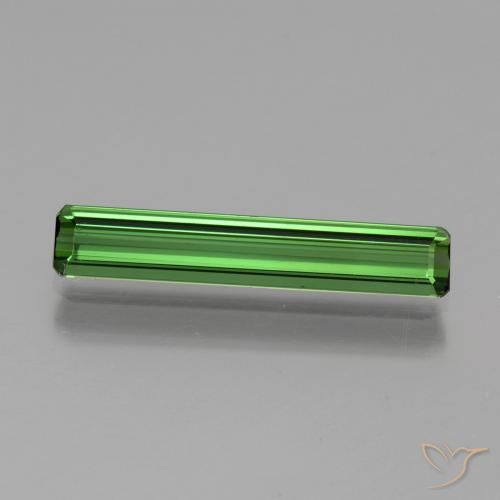 1.58ct 자연스러운 미디엄 그린 전기석, 에메랄드 컷, VVS