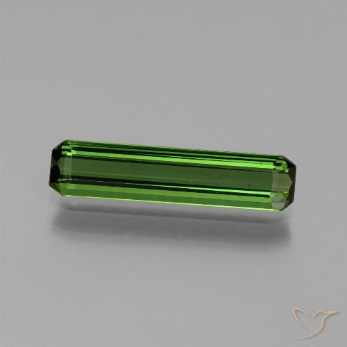 1.54ct 자연스러운 흙빛 녹색 전기석, 에메랄드 컷, VVS-VS