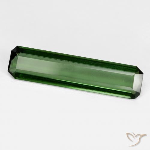 1.50ct 자연스러운 흙빛 녹색 전기석, 에메랄드 컷, VS