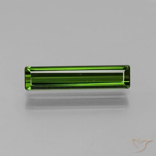 1.58ct 자연스러운 짙은 녹색 전기석, 에메랄드 컷, VVS