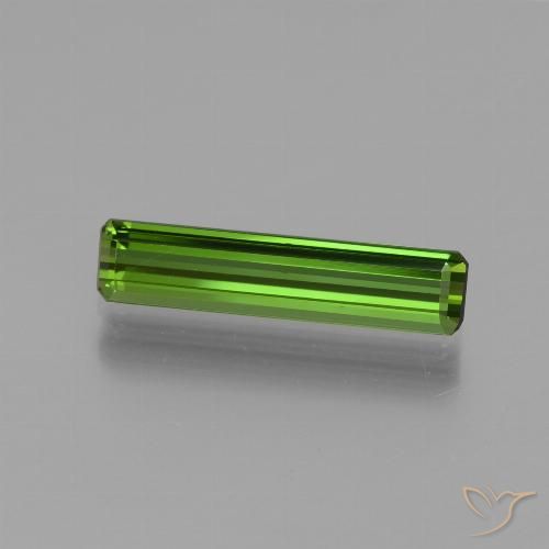 1.54ct 자연스러운 미디엄 그린 전기석, 에메랄드 컷, VVS-VS