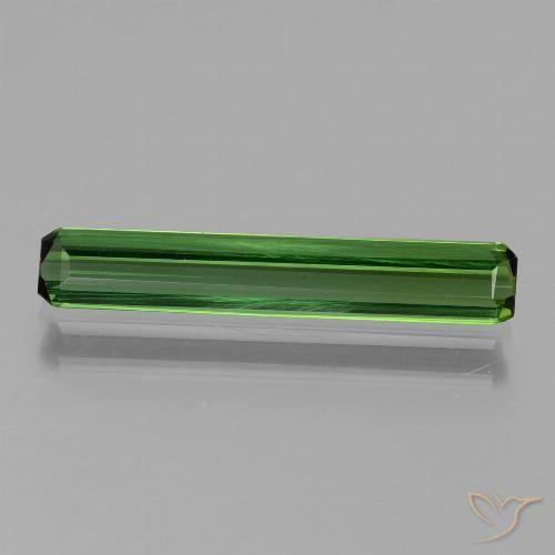 1.54ct 자연스러운 미디엄 그린 전기석, 에메랄드 컷, VVS