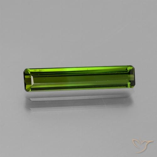 1.58ct 자연스러운 짙은 녹색 전기석, 에메랄드 컷, VS