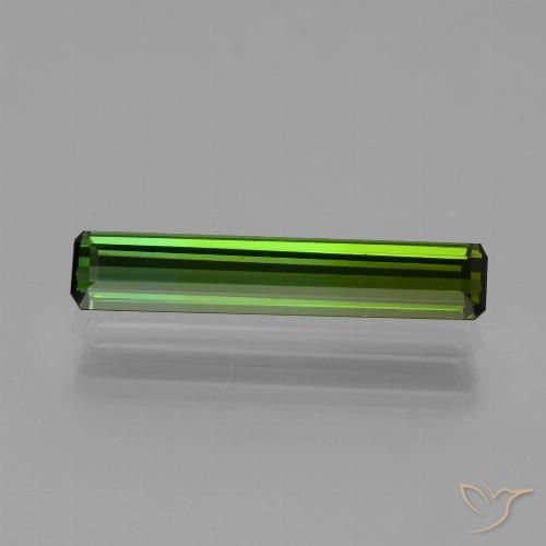 1.65ct 자연스러운 흙빛 녹색 전기석, 에메랄드 컷, VVS