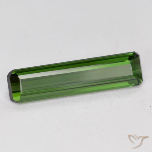 1.16ct 자연스러운 미디엄 그린 전기석, 에메랄드 컷, VVS
