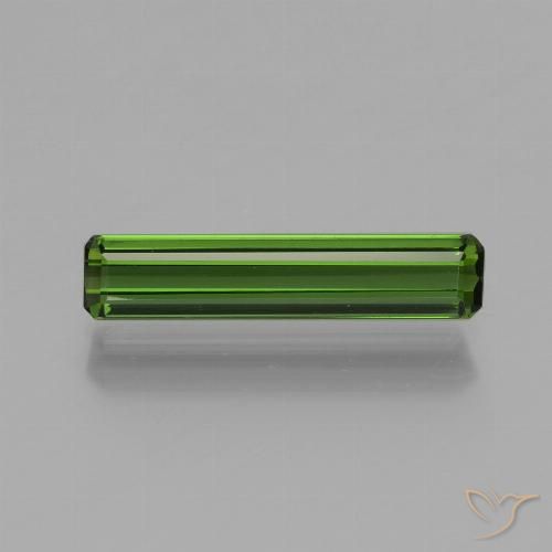 1.27ct 자연스러운 짙은 녹색 전기석, 에메랄드 컷, VVS