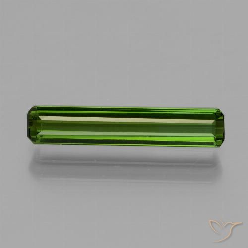 1.49ct 자연스러운 미디엄 그린 전기석, 에메랄드 컷, VVS