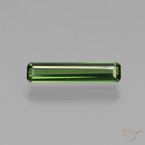 0.88ct 자연스러운 흙빛 녹색 전기석, 에메랄드 컷, VVS
