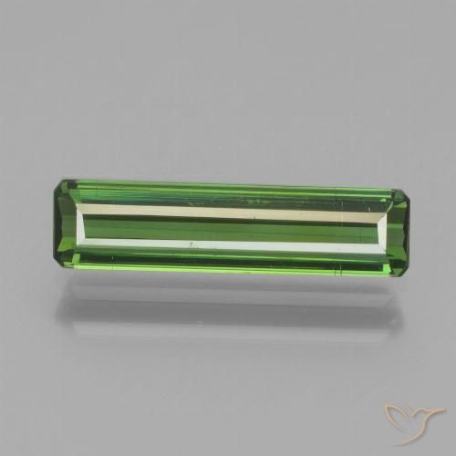 1.37ct 자연스러운 흙빛 녹색 전기석, 에메랄드 컷, VS
