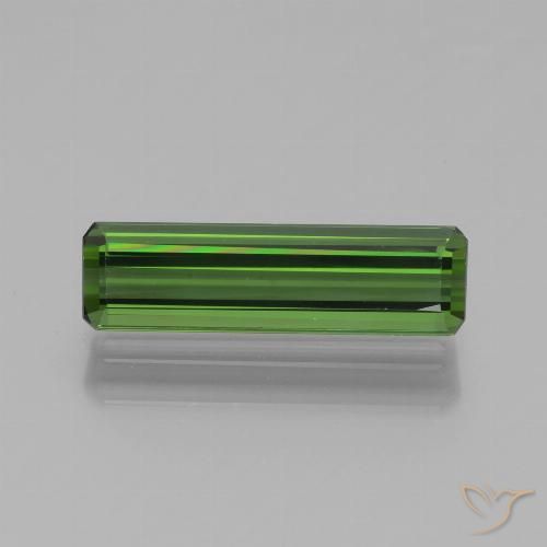 1.39ct 자연스러운 포레스트 그린 전기석, 에메랄드 컷, VVS