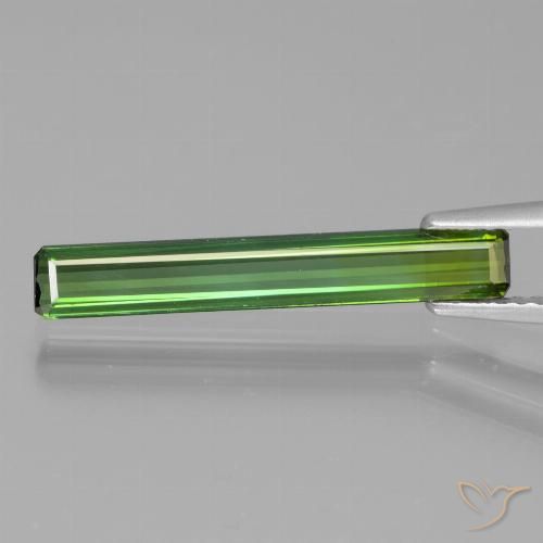 1.47ct 자연스러운 미디엄 그린 전기석, 에메랄드 컷, VVS