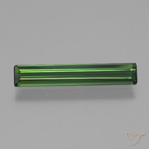 1.35ct 자연스러운 미디엄 그린 전기석, 에메랄드 컷, VVS