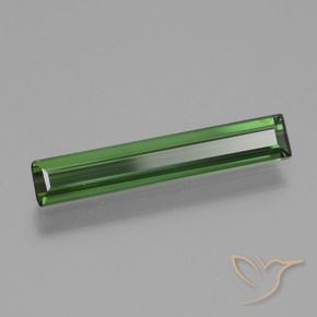 1.35캐럿 천연 미디엄 그린 전기석, 옥타곤 / 에메랄드 컷, VVS