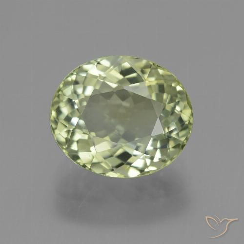 3.61ct 자연스러운 미디엄 그린 전기석, 타원형, VVS