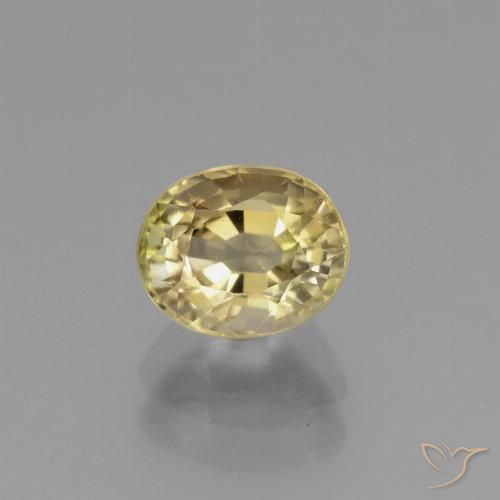 1.15ct 자연스러운 연노랑 전기석, 타원형, VS