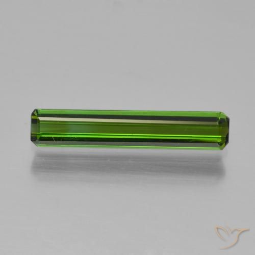 0.87ct 자연스러운 짙은 녹색 전기석, 에메랄드 컷, VVS-VS