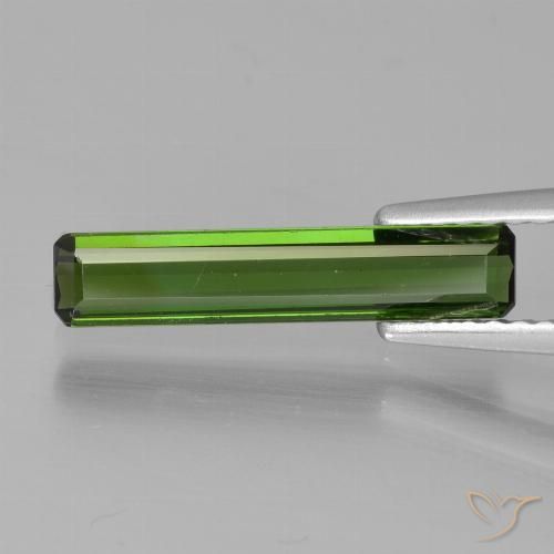 1.07ct 자연스러운 짙은 녹색 전기석, 에메랄드 컷, VVS-VS