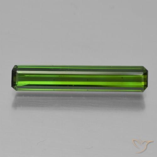 1.41ct 자연스러운 짙은 녹색 전기석, 에메랄드 컷, VVS-VS