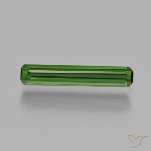 0.84ct 자연스러운 미디엄 그린 전기석, 에메랄드 컷, VVS-VS