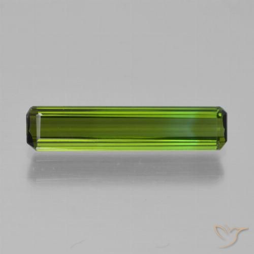 1.08ct 자연스러운 미디엄 그린 전기석, 에메랄드 컷, VVS-VS
