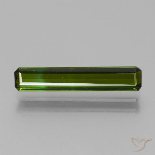 2.05ct 자연스러운 미디엄 그린 전기석, 에메랄드 컷, VVS