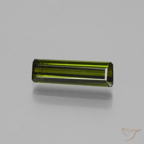 1.60ct 자연스러운 미디엄 그린 전기석, 에메랄드 컷, VS