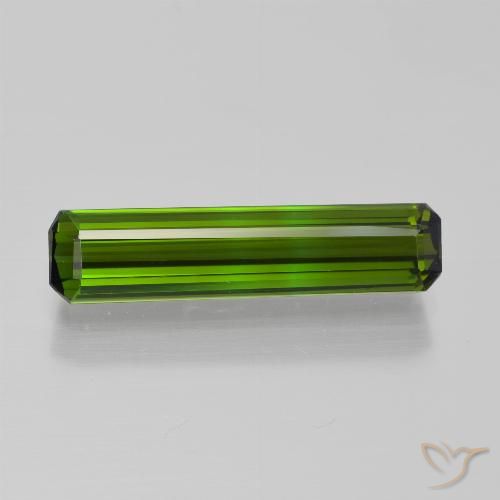 1.82ct 자연스러운 짙은 녹색 전기석, 에메랄드 컷, VVS